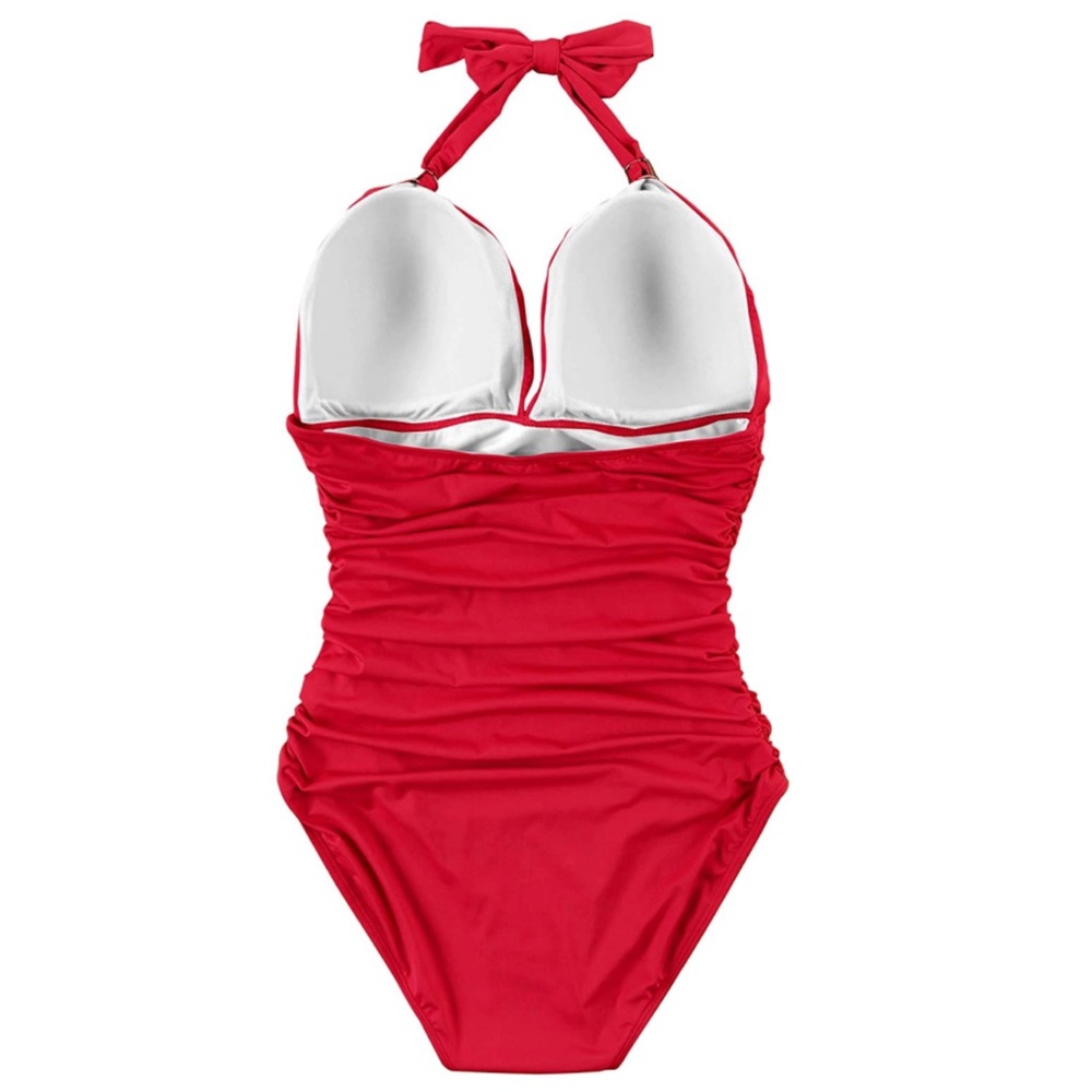New ✨V-neck Tummy Control Ruched Monokini Swimsuit - Picture 3 of 8
